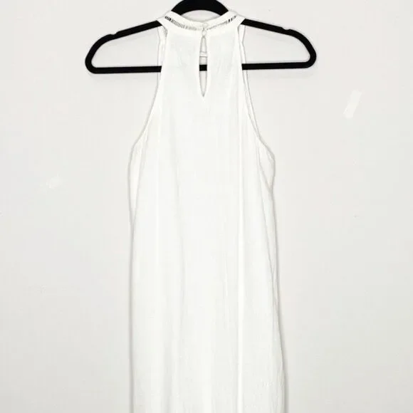 Blue Rain Embroidered Floral Sleeveless Choker Neckline Shift Dress Small - Picture 5 of 5